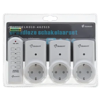 Clearance Diamant Stopcontact Met Afstandsbediening 4-delig NL