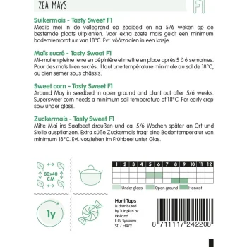 Outlet Horti Tops Suikermaïs Tasty Sweet F1 Zaad