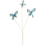 Outlet Mica Decorations Tak Vlinder Blauw 75 Cm