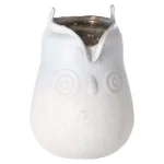 New Theelichth Glas Uil 13 Cm Wit