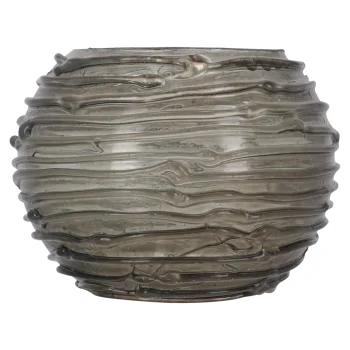 Fashion Natural Collections Theelichthouder Van Glas Grijs/groen, 10 X 10 X 8 Cm...