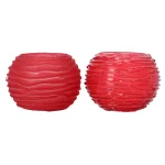 Sale Natural Collections Theelichthouder Van Glas Rood 10 X 10 X 8 Cm