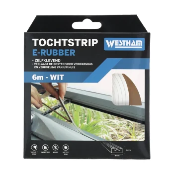 Sale Westham Tochtstrip E-rubber 6 Meter Wit