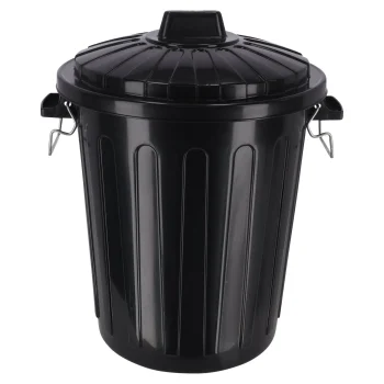 Hot Curver Ton Met Deksel Zwart 46L