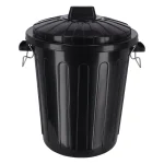 Online Curver Ton Met Deksel Zwart 70L