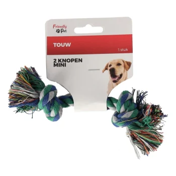 Hot Friendly Pet Touw Hond Kleur 2 Knopen Mini