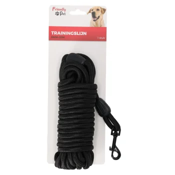 Fashion Friendly Pet Trainingslijn Hond 8mm 10M Zwart