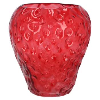 Hot Decoris Vaas Glas Aardbei 20 Cm