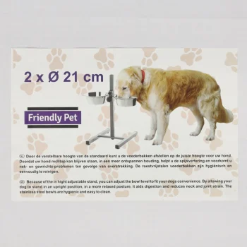 Hot Friendly Pet Voederbak Duo Met Staander M RW007