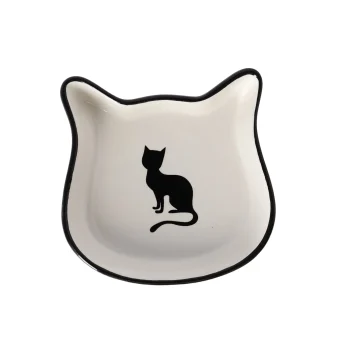 Online Friendly Pet Voerbak Kat Kera Zwart/wit 220ml