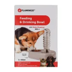 Discount Flamingo Voerbak Met Waterfles 850ml Alun Grijs