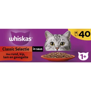 Clearance Whiskas 1+ Natvoer Classic 40st