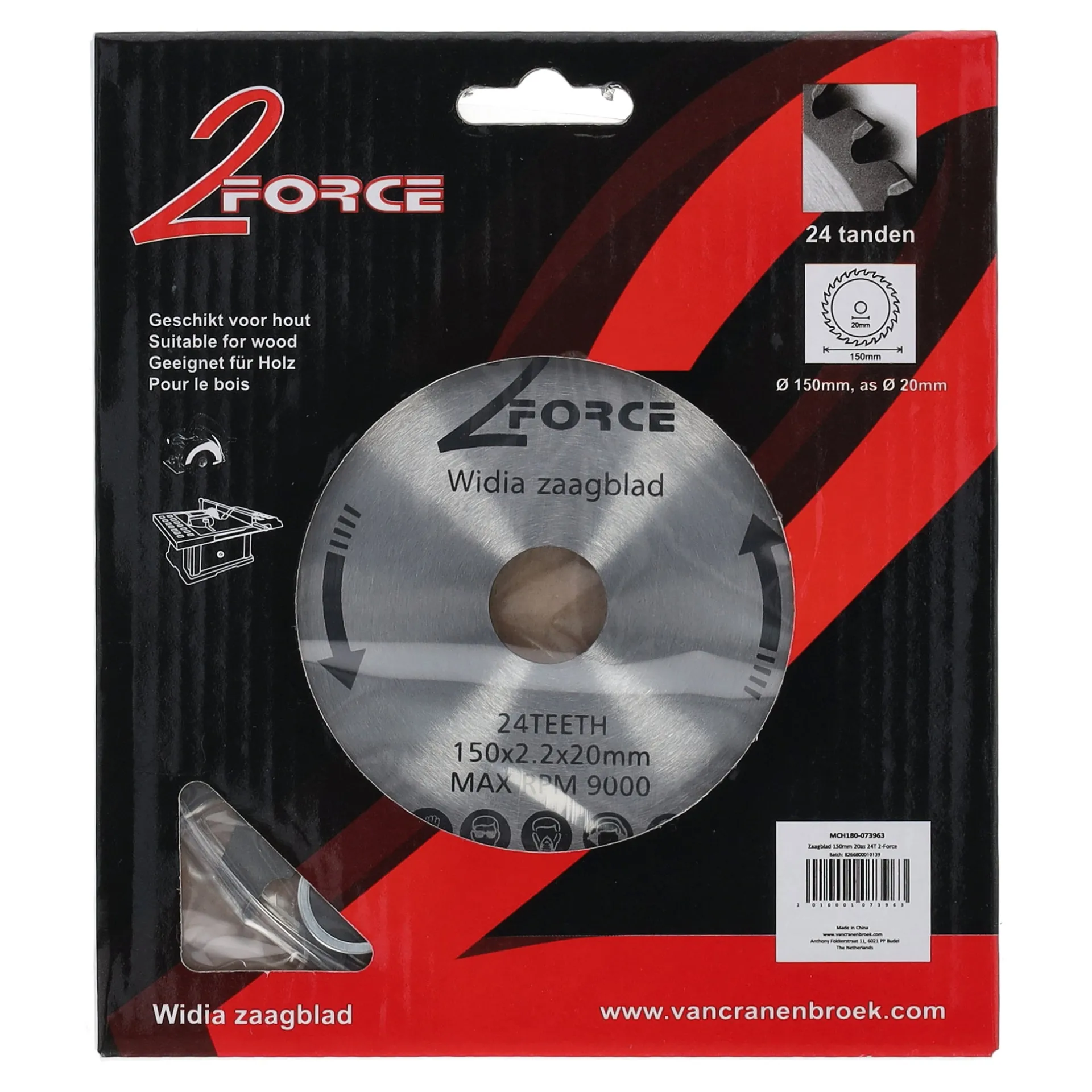 zaagblad-150-mm-20as-24t-2-for-gSjymxCf-1.webp Clearance 2-Force Zaagblad Ø150 Mm 20as 24T