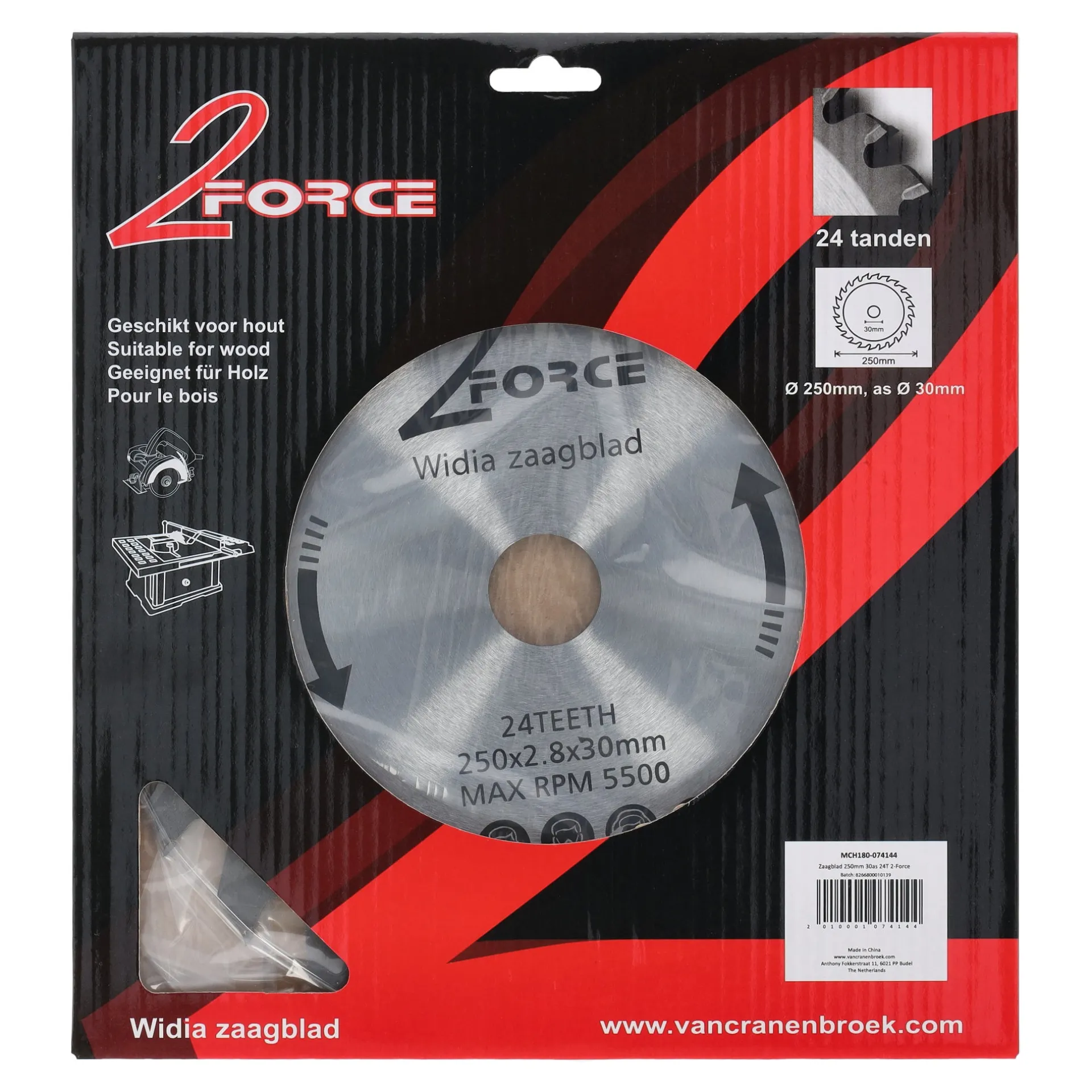 zaagblad-250-mm-30as-24t-2-for-APIMKYUE-1.webp New 2-Force Zaagblad Ø250 Mm 30as 24T